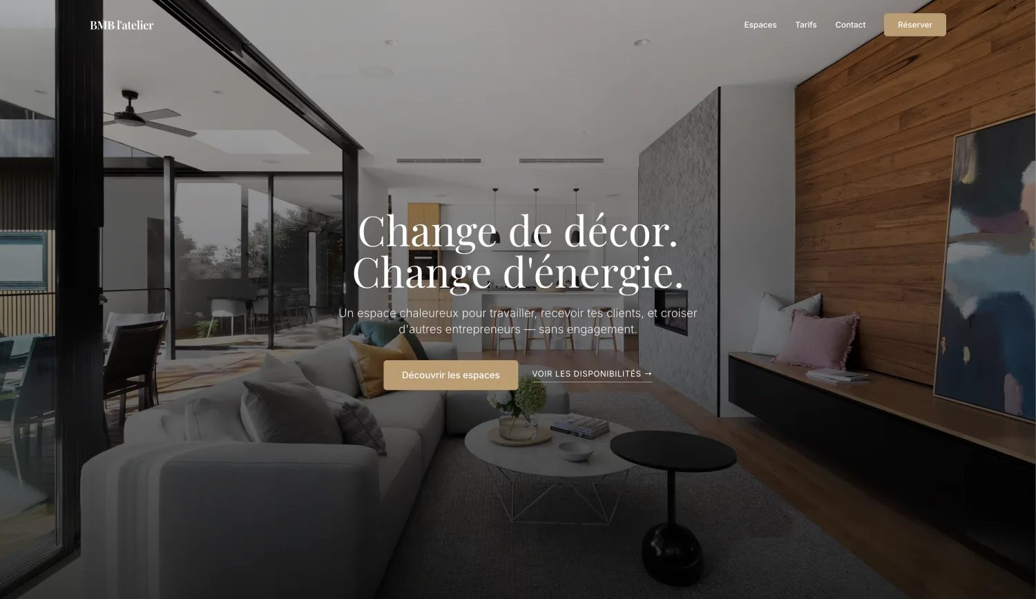 Site sur-mesure BMB l’atelier — Espace de coworking